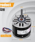 Front view of DL1056 sleeve bearing direct-drive blower motor; 48-frame, 1/2 HP, 1075 RPM, 115V.