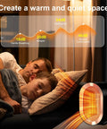 Portable 1200W Ceramic Space Heater creates a warm quiet space in bedroom, ideal for large rooms with fast quiet heating.