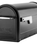 Chadwick Galvanized Steel Post Mount Mailbox Black 21 Inch With Steel Reinforced Opening And Cast Aluminum Handle Built To Last