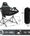 Big Ol Oversized Hammock Camping Chair For Outdoors Ultra Comfort Up To 400 Lbs with adjustable backrest and carry bag