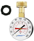 Water pressure gauge with brass body, 2.5-inch dial, 0-200 psi, 3/4-inch female thread, rubber seal, Winustech