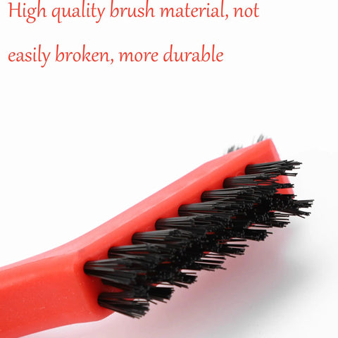 Close-up of Three Piece Nylon Cleaning Brush Set For Rust Removal In Holes And Tight Spaces Durable Plastic Handles Non Marring Bristles