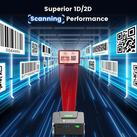 Hands Free Wearable 2D Barcode Scanner Ring Glove For Quick Scan Of 1D And QR Codes Bluetooth Portable in scanning action