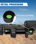 Universal Laser Receiver Bracket Clamp For LR6 LR7 LR8 LR10 Systems With Tool Free Mounting And Push Button Release, No Fuss Quick Install Clamp For Precise Alignment And Easy Setup. black clamp with bubble level for surveying use