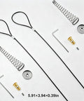 Heavy Duty Black Stainless Steel Gate Latch Cable Pull Kit With Spring Tension Adjustment parts laid out, including tension springs and tools.