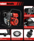 Heavy Duty 75Hp Gas Powered Water Transfer Pump 3 Inch 60 M3 Hr Flow 91 Ft Head showing engine details and design features.