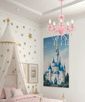 Pink Crystal Chandelier For Girls Room Kid Friendly 5 Light Small Kids Chandelier With Durable Acrylic Crystals for bedroom decor