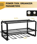Heavy Duty Power Tool Organizer Wall Mount Shelf With Three Layers Iron Build 160 Lb Capacity Cordless Drill Hanger