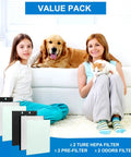 Air Purifier Replacement Filter Pack For Air400 True HEPA Filter Plus Activated Carbon Kit With Pre Filters Compatible With Air400 Three Stage Filtration System Includes 2521 True HEPA And 2520 Activated Carbon Easy Install, 2 HEPA and 2 pre-filters