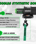 4500 Pound Waterproof Electric Winch For ATV And UTV With Synthetic Rope details and specifications