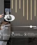 Touch control dimming for 8 Pack Black LED Recessed Lighting Kit With 3000K Warm White LED Strip Lights in wood slat walls