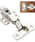 Two Pack Full Overlay Frameless Soft Close Concealed European Cabinet Hinges For Kitchen Doors Clip On 3 Way Adjustable 105 Degree