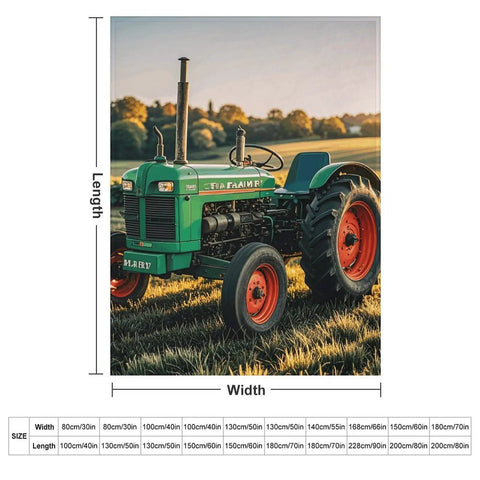 Farm Tractor Flannel Throw Blanket 60 By 80 Inches Extra Soft Cozy And Lightweight Plush Throw featuring a green tractor design