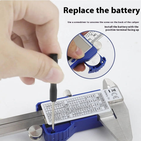 Replacing the battery in Steel Solar Digital Calipers 150mm Ranges High Accuracy Measurement Tool with Small Case.