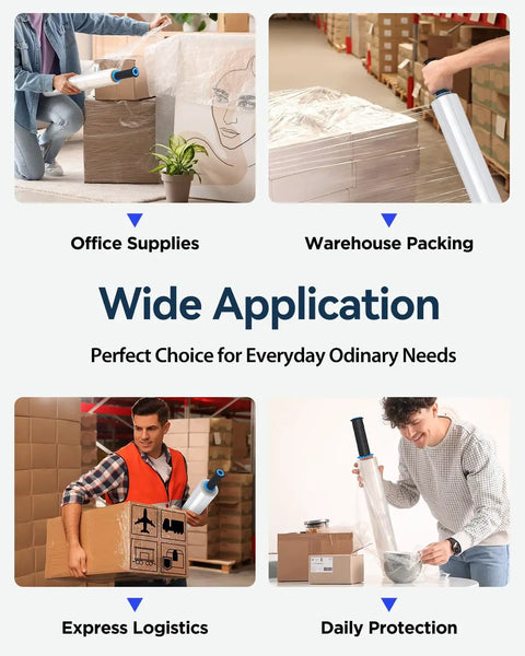 Heavy Duty Stretch Wrap Film 15 Inch 1000 Ft Shrink Pallet Wrap industrial strength used for warehouse packing and daily logistics.