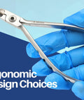 Person holding Go-To Orthodontic Wire Cutter For Braces With Tungsten Carbide Inserts, Durable Gold Plated Handles, Autoclavable Pliers