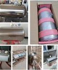 Heavy Duty 304 Stainless Steel Well Water Pressure Tank With Fully Automatic Controls, displayed from various angles.