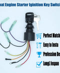 Ignition Switch With Key For Outboard Motor Control Box No Hassle Install 3 Position Off Run Start 6 Wires Push To Choke