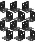 Heavy Duty L Shape Shelf Brackets For Wood Shelves And Drawers, Cold Rolled Steel Right Angle Corner Braces, black finish