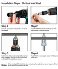 Installation steps for Sammys 8137957100 SH DSTR One And Three Eighths Inch Screw Swivel Expandable Threaded Rod Anchor