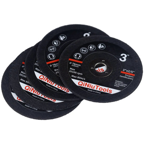 Stack of Three Inch Cutting Wheels For Metal And Stainless Steel Pro Grade Ultra Thin 0.055 Inch Flat Cut Off Discs