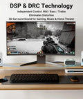Desktop setup with Powered Bookshelf Speakers For Desktop And Gaming With Bluetooth 5.3 And 24 Bit USB DAC in white