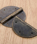 2 Pack 60mm Antique Bronze Round Door Butt Hinges For Wood Boxes And Cabinets Vintage Jewelry Chest Suitcase And Furniture Fittings