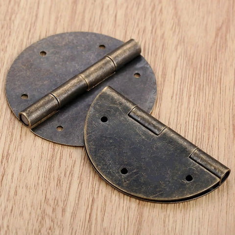 2 Pack 60mm Antique Bronze Round Door Butt Hinges For Wood Boxes And Cabinets Vintage Jewelry Chest Suitcase And Furniture Fittings