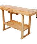Built Tough 48 Inch Adjustable Standing Desk For Gaming Or Home Office Heavy Lifter 330 Lb Capacity Smooth Lift Computer Table With Plenty Of Workspace Prime Gear Setup, wooden design with lower shelf.