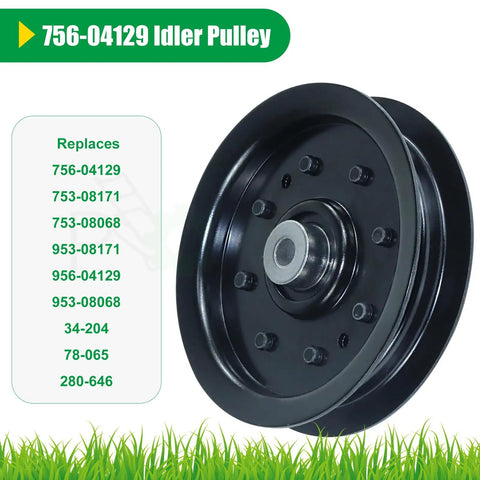 Two Pack Idler Pulley Kit 4.25 Inch Drop In Replacement For Cub Cadet RZT 50 LTX with part numbers listed on image