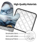 Super Cool Gary Fluid Oven Mitt And Pot Holder Set For Kitchen Heat Resistant Up To 356 Degrees F detailed view of mitt and pad material.
