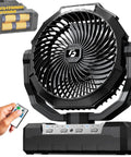2 In 1 D Cell And USB Powered Fan For Outdoors Portable Battery Operated Fan With 4 Speeds Light Timer And Remote