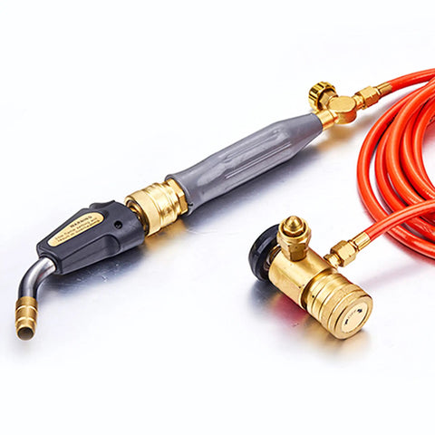 Self-Lighting Hand Torch Kit For HVAC And Plumbing, Air Acetylene Compatible With Propane, with hose and valved nozzle