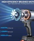 Cordless Leaf Blower With Dual 4.0Ah Batteries And Charger Lightweight Handheld 21V Electric Blower For Lawn And Patio High Speed