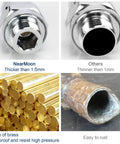 Solid Brass Shower Head Swivel Ball Adapter With Chrome Finish, No Fuss Easy Install Universal Shower Arm Extension, High Flow Ball Joint Connector, Leak Free And Durable Fit For Any Shower, brass thickness comparison