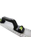 Aluminum Handle Ruler For Precise Cuts, 55cm Centimeter Ruler with dual-sided CM markings, featuring a black handle and green bubble levels.