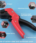 2 In 1 Automatic Wire Stripper And Cutter Self Adjusting Tool For 10 24 AWG Cables showing detailed features and build