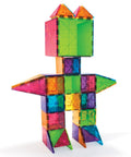 Classic 100 Piece Magnetic Construction Set With Translucent Geometric Shapes In Six Colors For Open Ended Building And STEM Fun