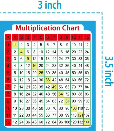 Multiplication Chart Stickers 3 By 3 And A Half Inch Kid Friendly Learning Labels For Kids Durable Waterproof Math Table Charts