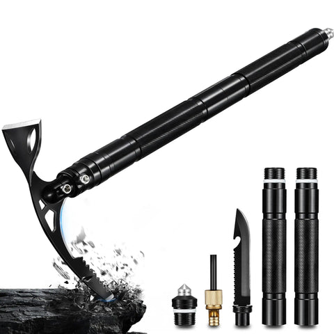 8 In 1 Folding Pickaxe Mattock Rugged All In One Survival Tool With Garden Hoe And Knife Stainless Steel Multi Tool