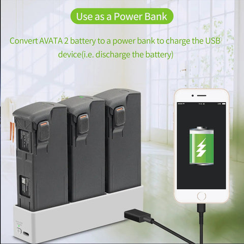 Two Way Drone Battery Charger Hub For AVATA 2 Portable Fast Charging Dock Station With 65W Power charging multiple batteries