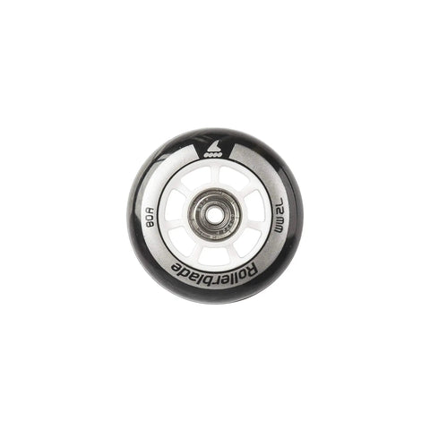 Single 72mm 80A Inline Skate Wheel from 72mm 80A Inline Skate Wheel Kit with SG5 Bearings and Spacers Not Included, close-up view