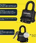4 Pack Heavy Duty Weatherproof Padlocks With Keys 40mm Laminated Steel Body And Hardened Shackle Keyed Alike On Yellow Background