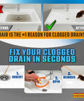 Kick Stubborn Sink Clogs Fast With This Heavy Duty Flexible Drain Snake featuring a user clearing a clogged drain.