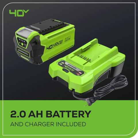 40V Leaf Blower Sweeper With 2.0 Ah Battery And Charger Ultra Lightweight Quiet For Fast Cleanups In The Yard Residential Cleanup Of Leaves Debris Dust And Light Snow Delivers 150 MPH Wind And 135 CFM Airflow, battery and charger