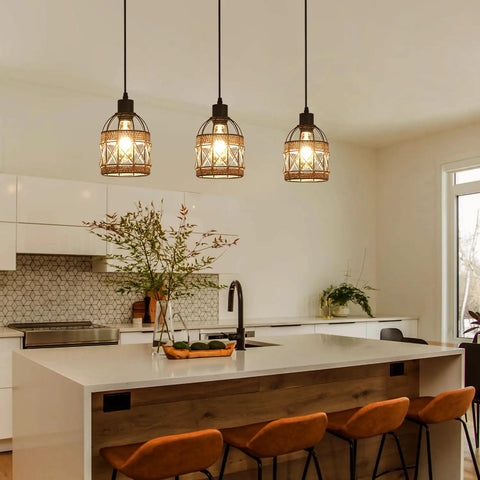 Dope Black Modern Pendant Lighting Set Two Pack Adjustable Pendant Light Fixture For Kitchen Island With E26 Bulb Base