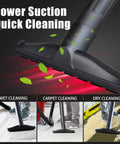 Workhorse Portable Wet Dry Vacuum For Home And Shop, 6 Gallon Tank, 3 Peak HP Motor, shown with cleaning attachments