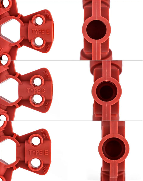 Red nylon Pneumatic Quick-Disconnect Lockout Kit Pack Of 6 Fits 1/4 In 3/8 In And 1/2 In Male Connectors detailed view.