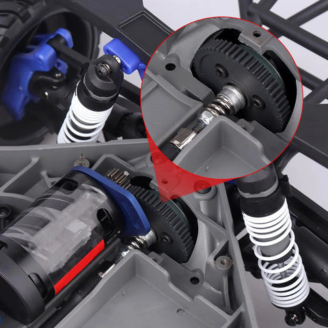 Beefed Up Slipper Clutch Assembly With Steel Differential Gear in RC vehicle setup close-up view