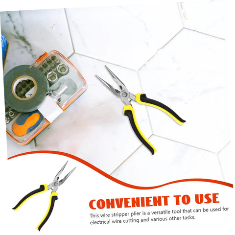 Straight Shooter Electrical Wire Stripper Plier Built For Fast Job Sites And Diy Crews Featuring Slick Ergonomic Handle on white tile.